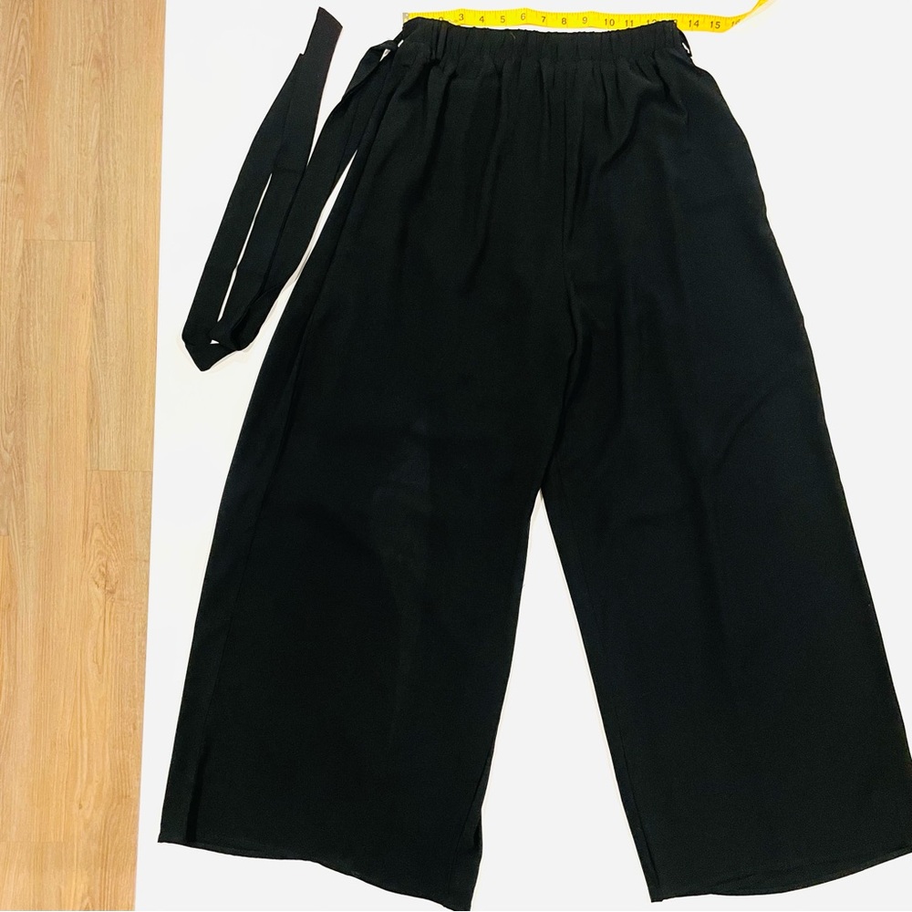 HYFVE Black Split Wide-Leg Pants Size Medium